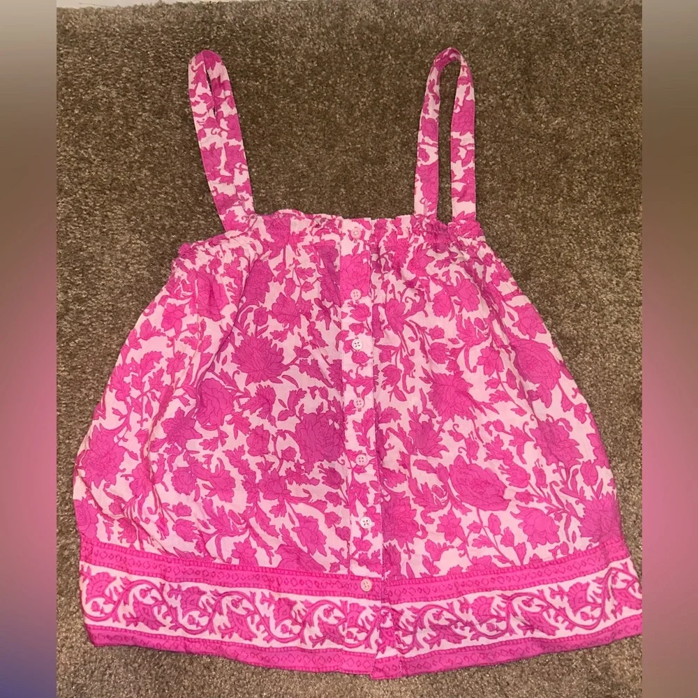 J.Crew Button Front Tank in Tiny Rosebud - Picture 3 of 7